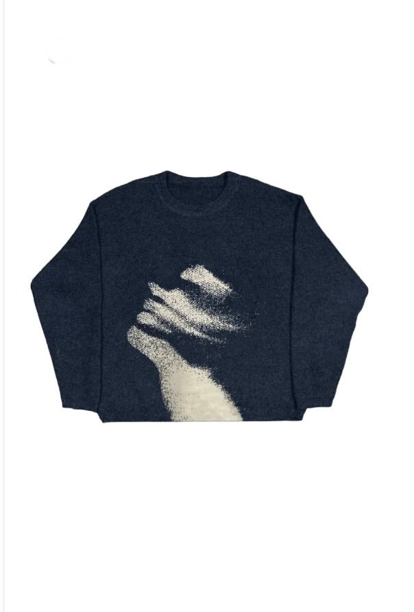 DISTORTED GRAPHIC WOOL SWEATER